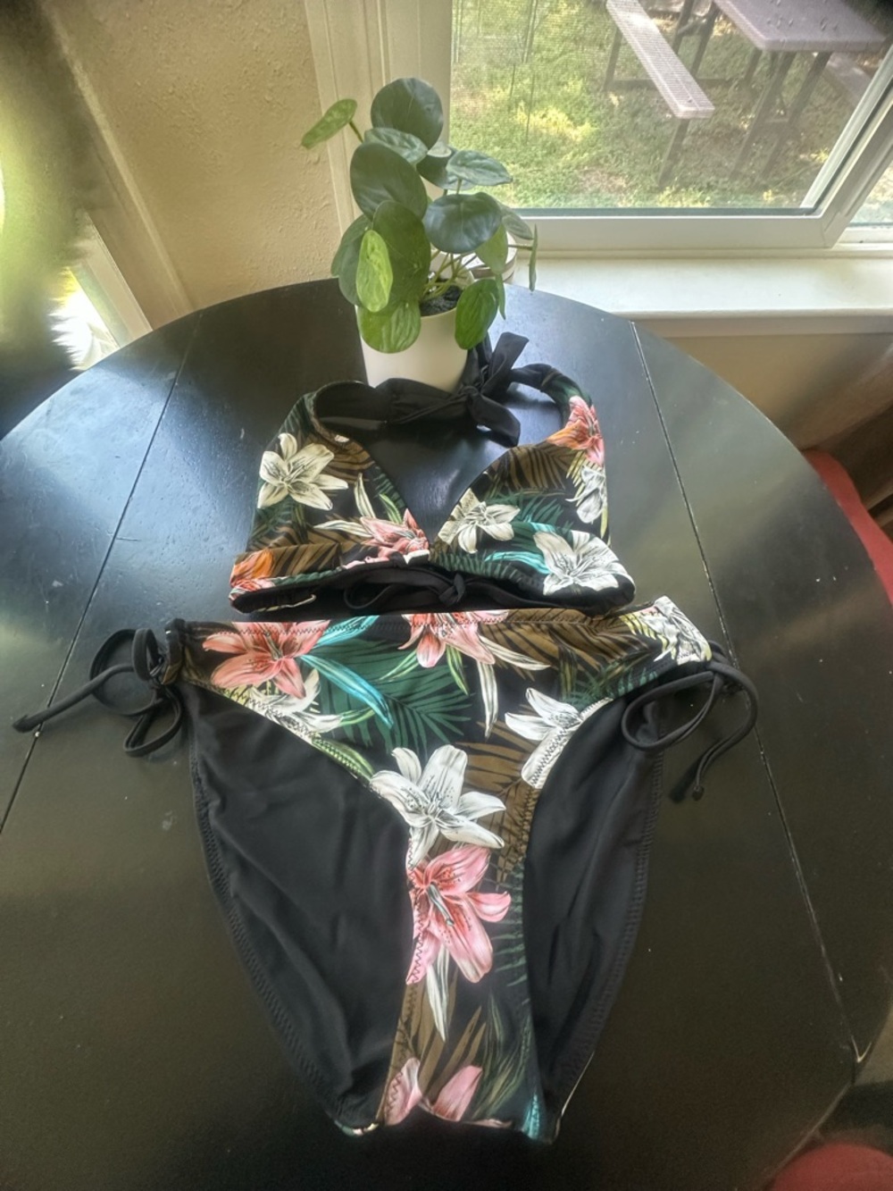 Hurley Black Tropical Floral Bikini Set